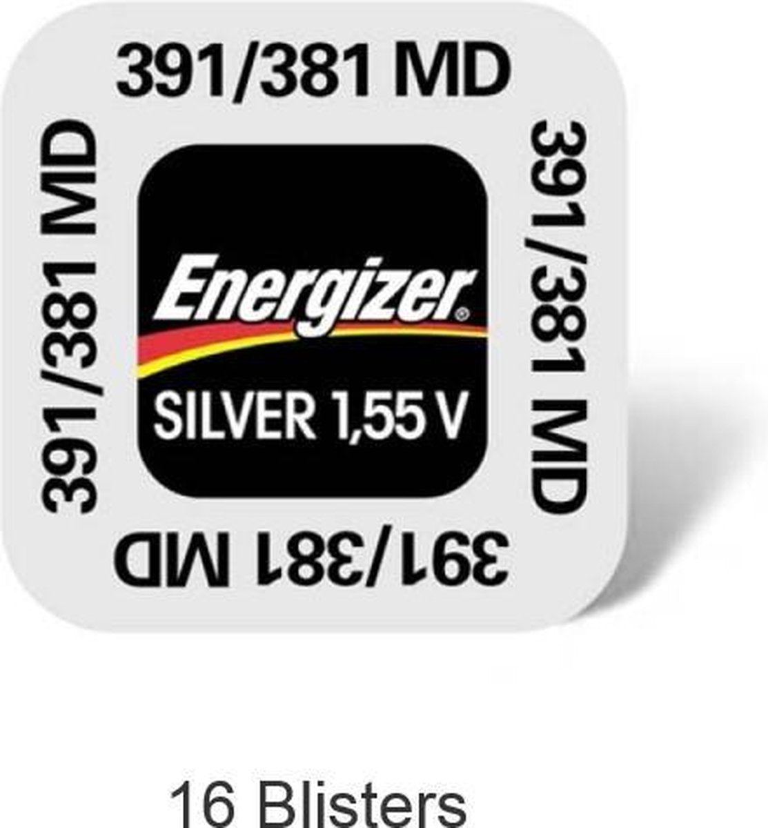 16 stuks (16 blisters a 1 stuk) Energizer 381/391 knoopcel horloge batterij Zilver-oxide (S)