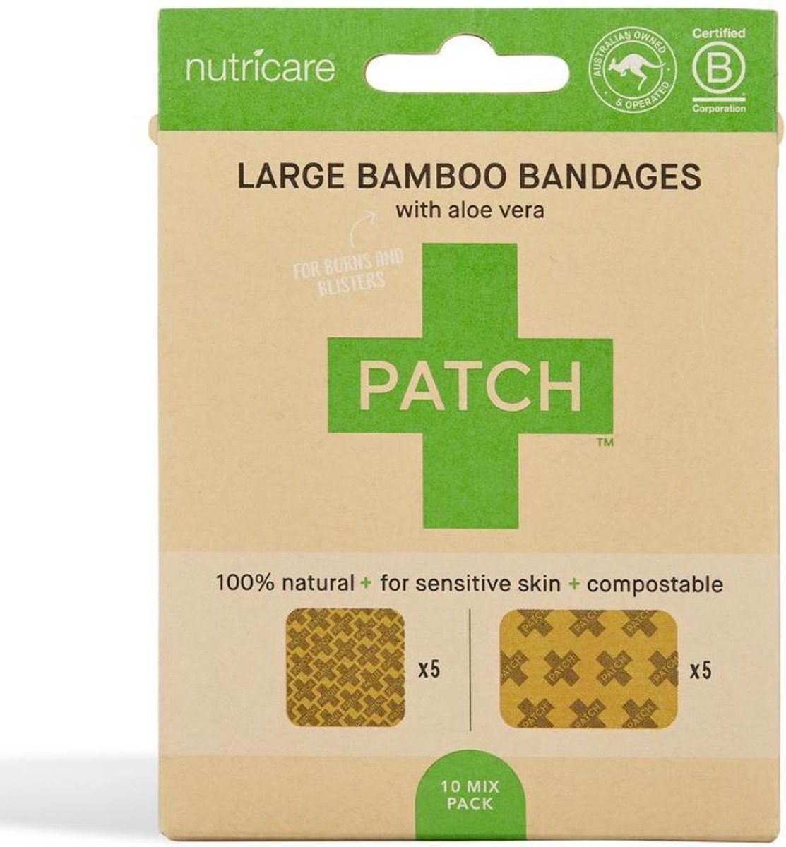 Patch grote Bamboe Pleisters met Aloë Vera - 10 pleisters