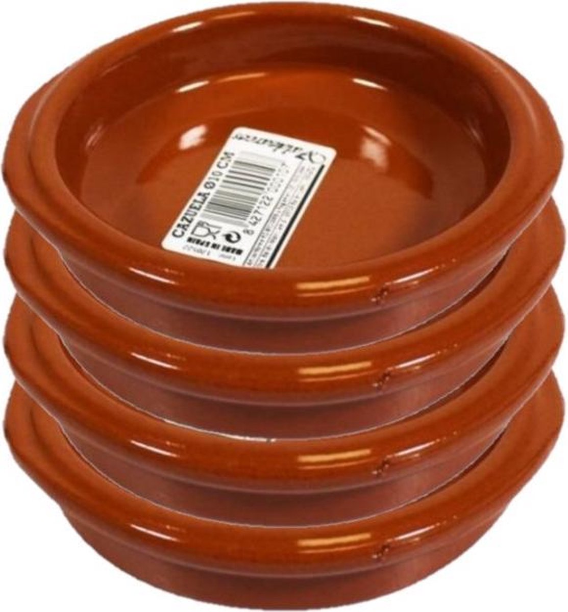 Set van 8x stuks mini tapas bakjes/schaaltjes Alicante met handvatten 10 cm - Tapas serveerschalen/borden/ovenschalen