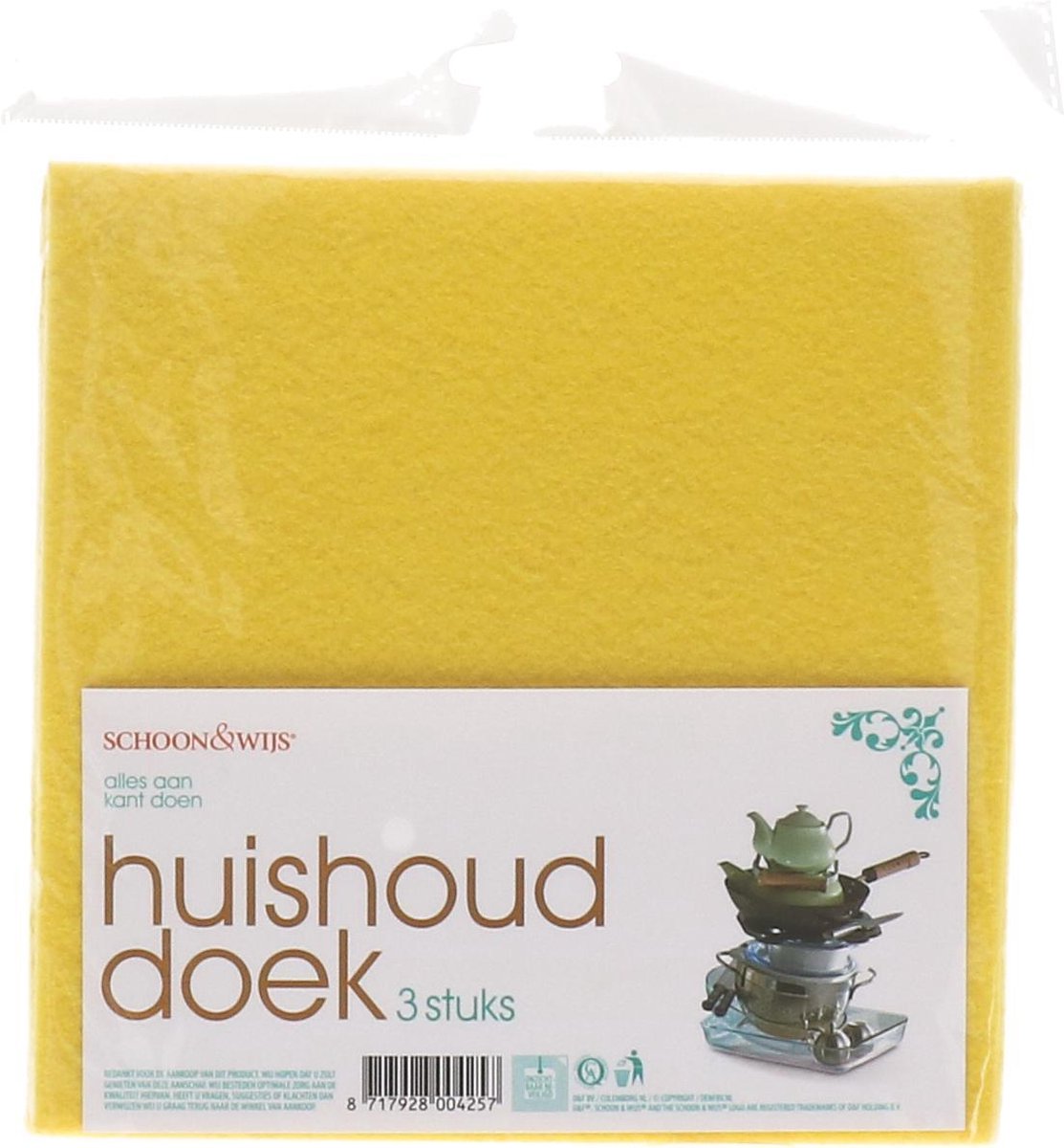 Huishoud doek 3 stuks - Professionele microvezeldoeken/schoonmaakdoeken Geel - Huishouddoekjes - Bardoeken / vaatdoekjes