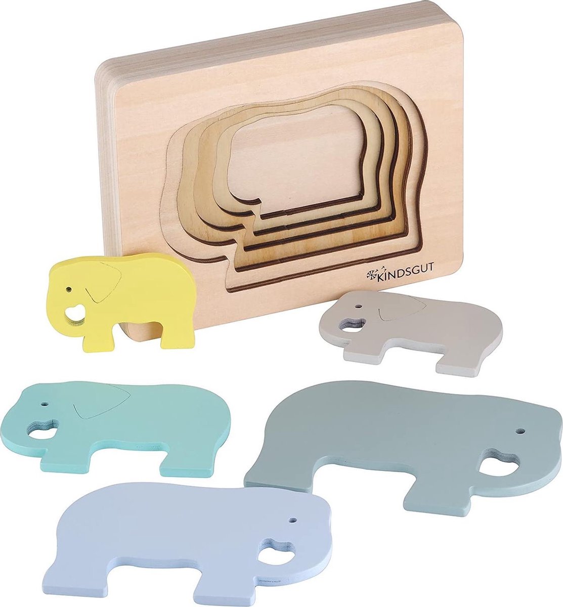 Speelgoed | Kinderpuzzel | Hout | Educatief | Olifanten