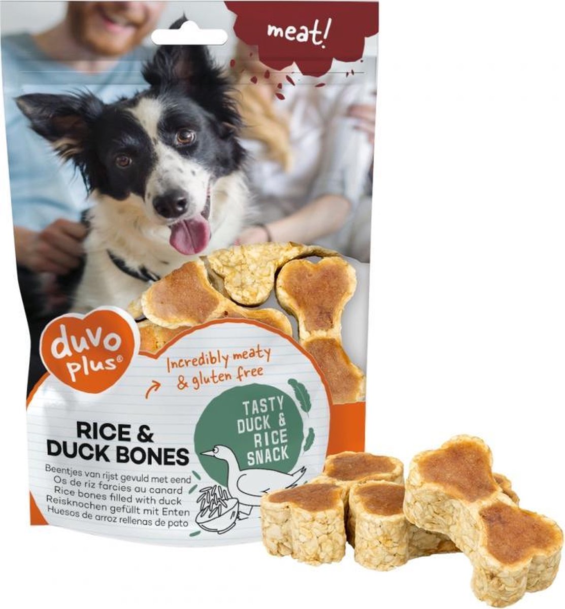 Duvo+ hondensnack Meat! rijst benen met eend 140g