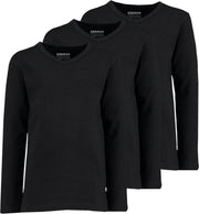 Zeeman kinder jongens T-shirt lange mouw - zwart - maat 134/140 - 3 stuks