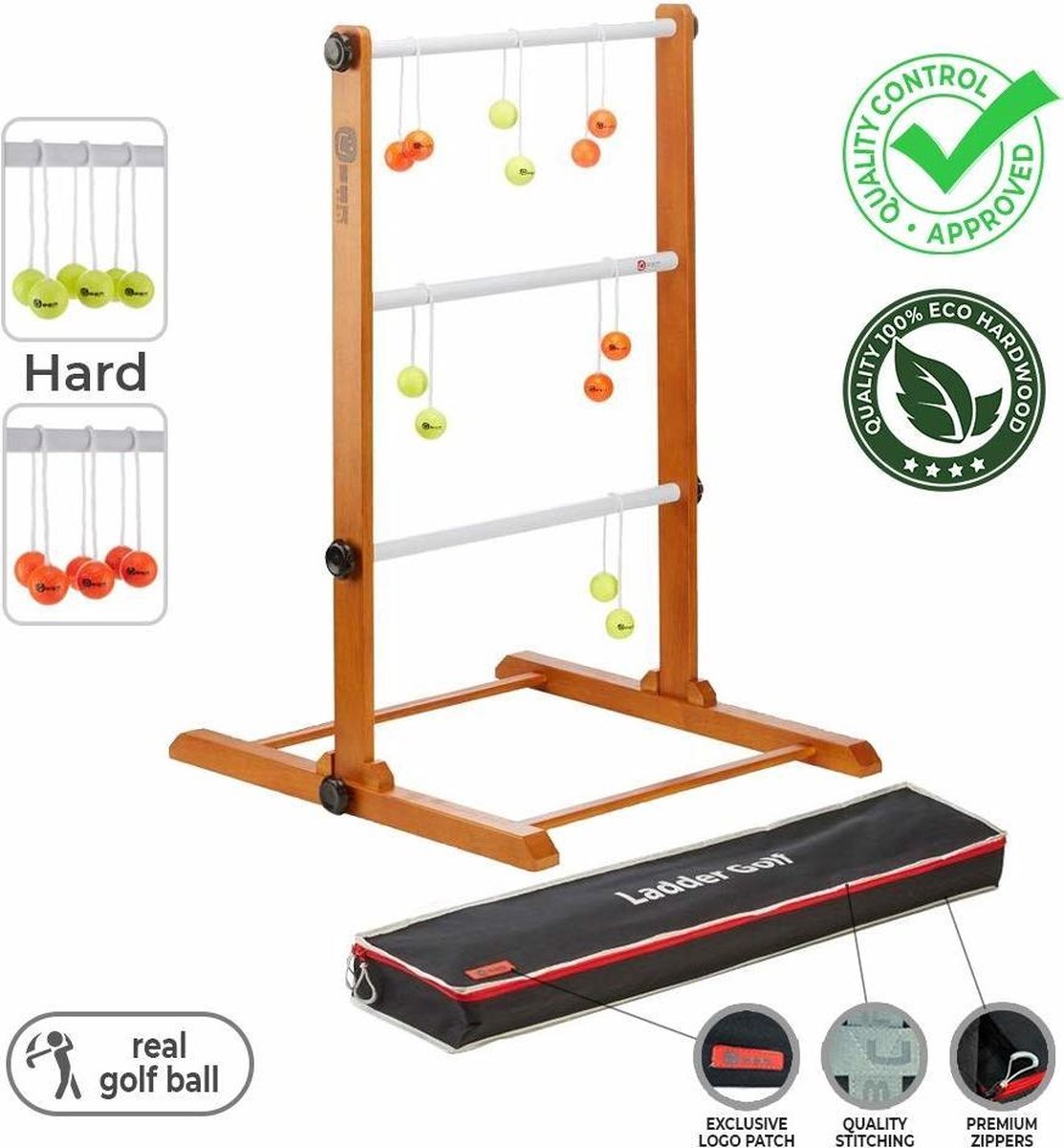 Laddergolf spel - Golf ballen - Fluor Geel Oranje - Luxe Compleet en Prof. Klasse en Geweldig