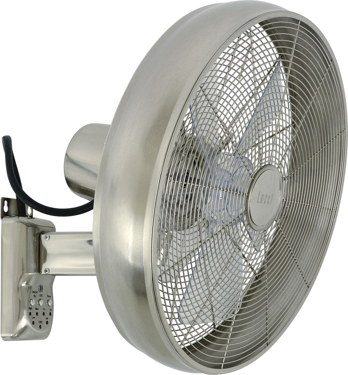 Wandventilator - Beacon Lucci Air Breeze - geborsteld chroom - 3 standen