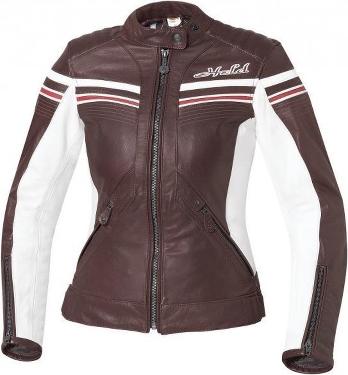 Held Jolin dames Retro Jas bruin/wit