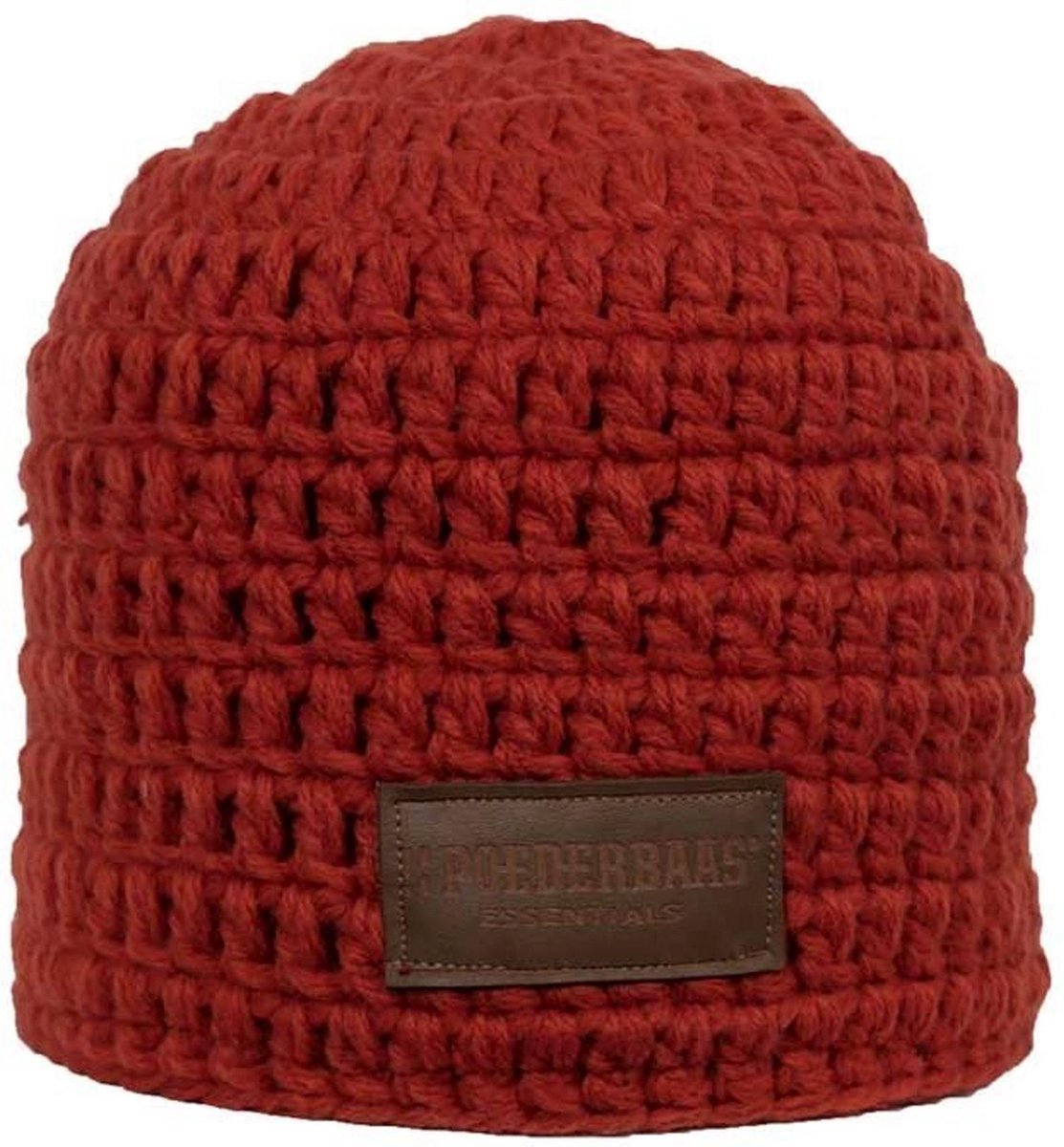 Poederbaas muts rood met fleece aan binnenzijde