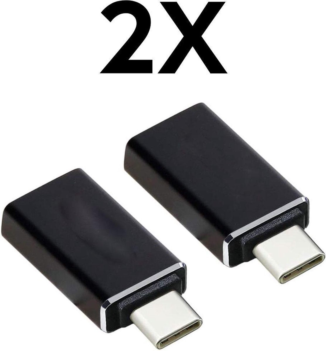 USB-C naar USB 3.0 Adapter - USB-C Hub - USB Stick - Macbook Pro - Macbook Air - Zwart - 2 pack