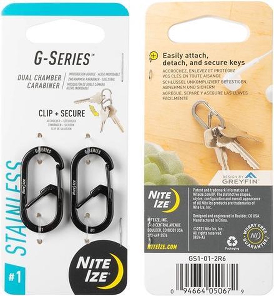 Nite Ize - G -Series Dual Carabiner - #1 - 2 pack