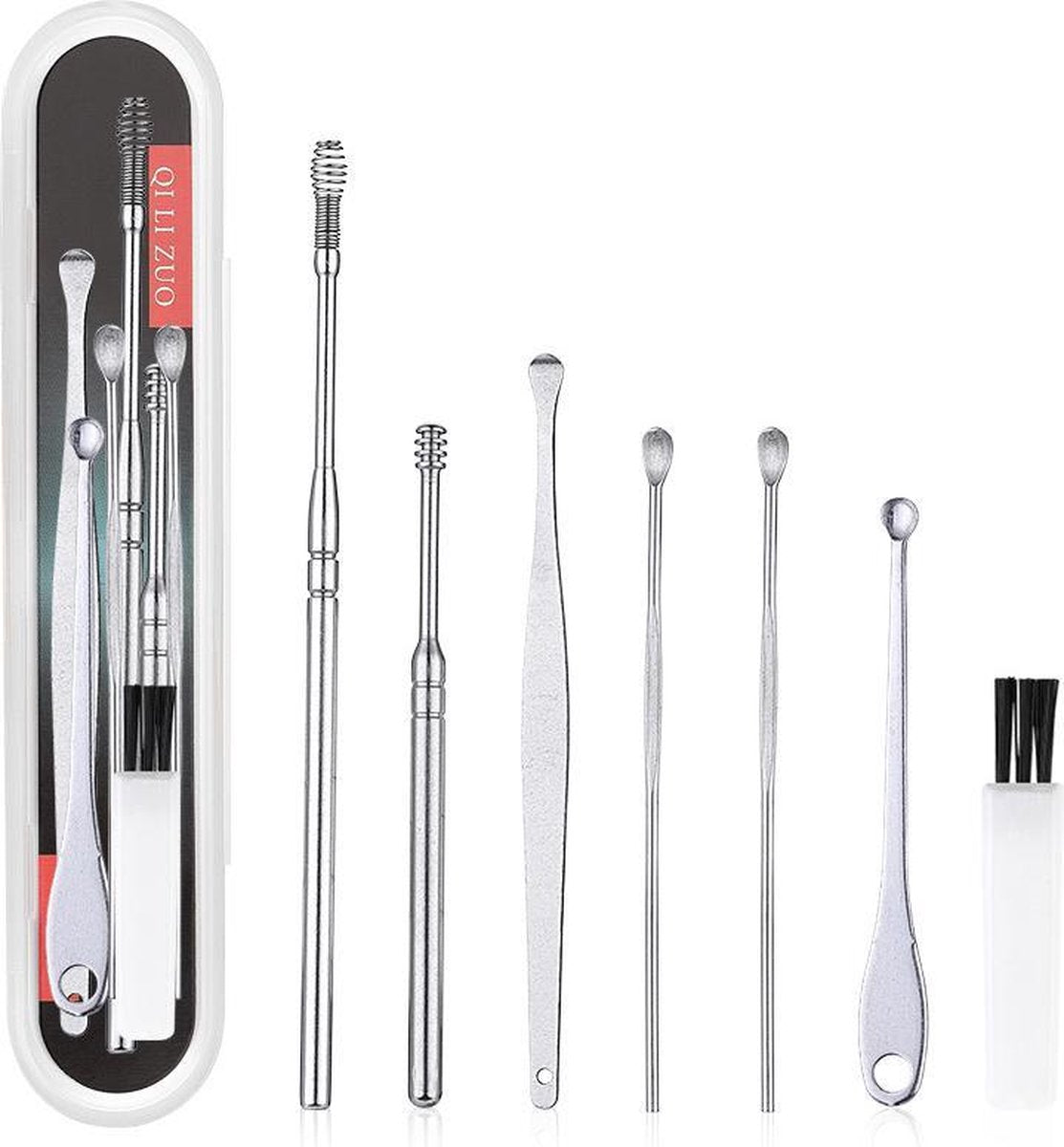 Oorreiniging- 6 in 1 Draagbare Ear Wax Pickers Cleaner Set