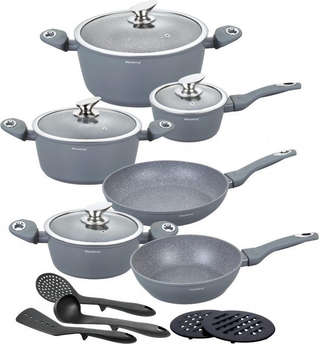 Klausberg 7323 pannenset – 15 delig – Gesmeed Aluminium – Alle warmtebronnen