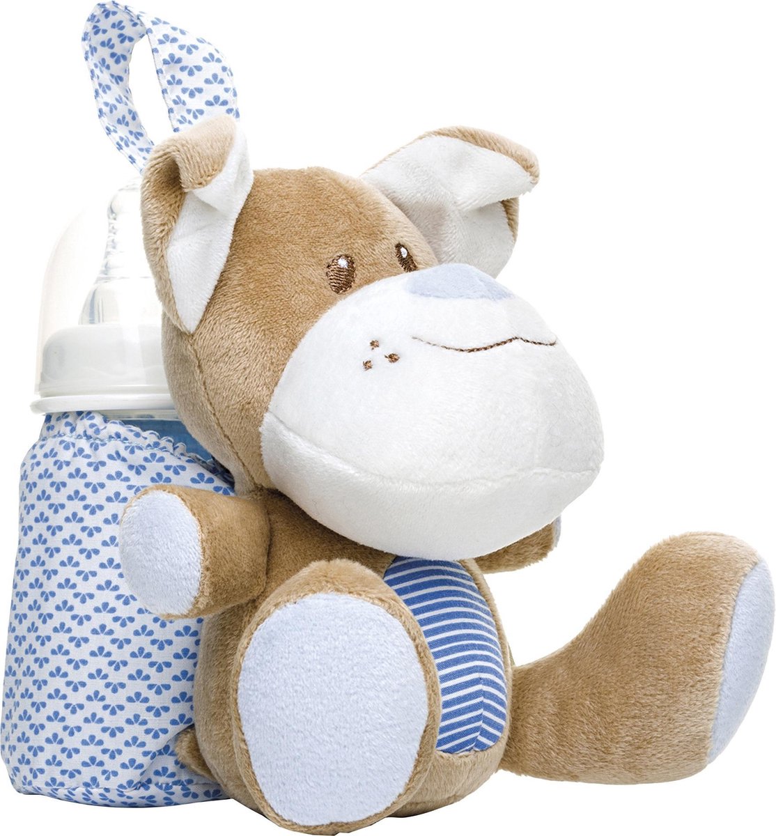 Saro Tas Voor Babyfles Hond Blauw/bruin/wit 23 Cm
