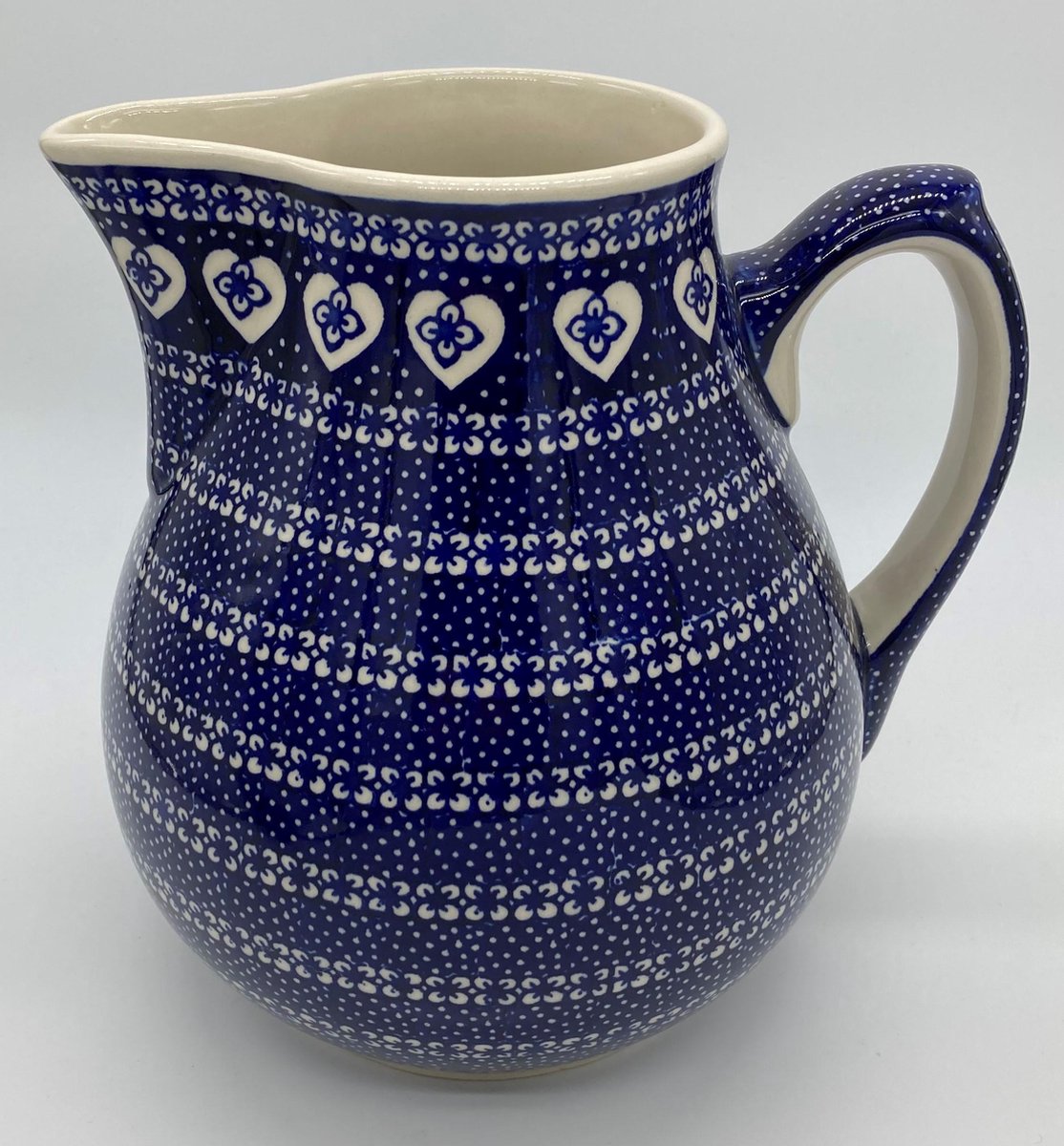 Bunzlau keramiek waterkan blauw 3 liter