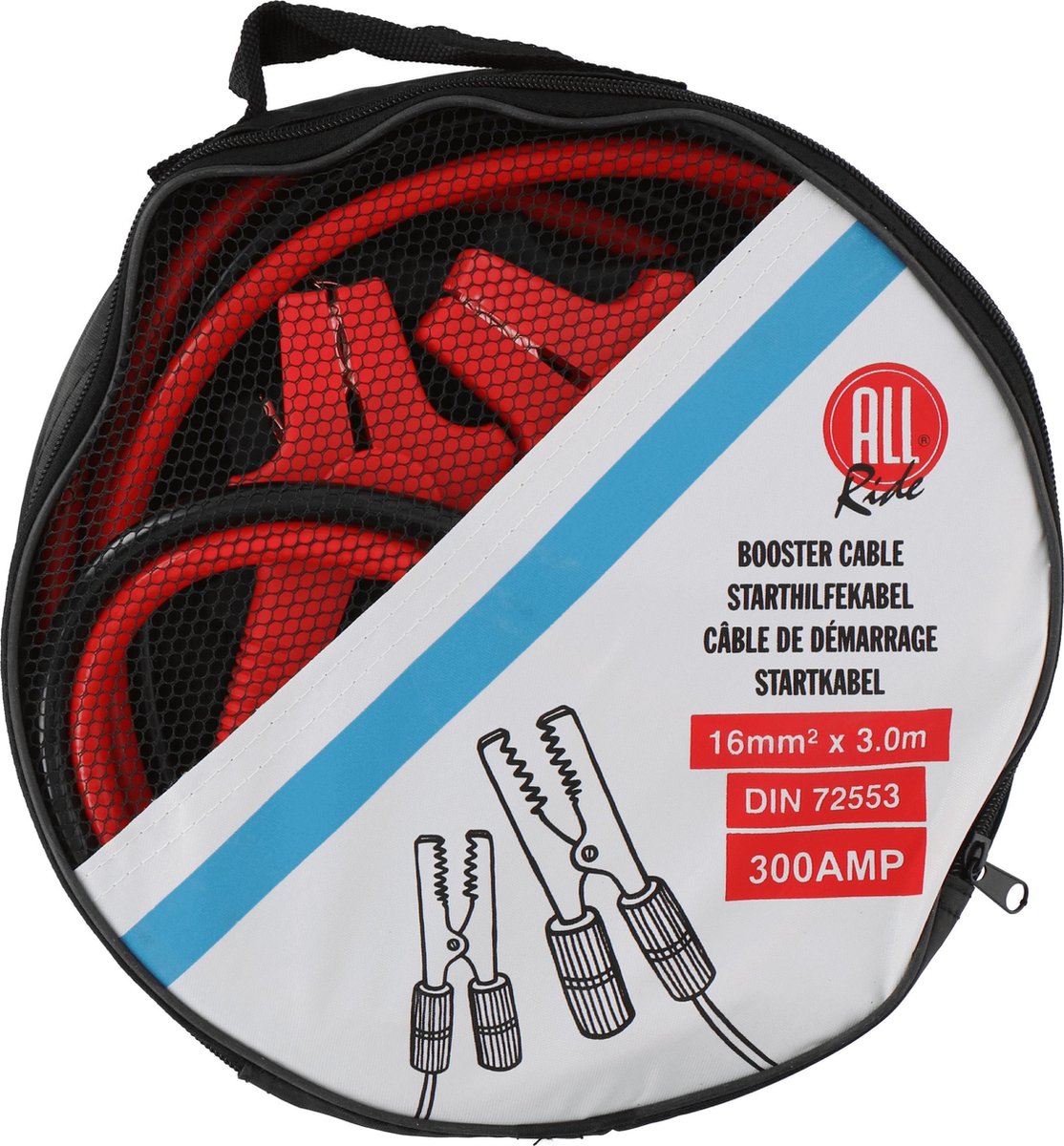 Startkabel set 300 Ampere - 16mm2 - 3 meter - Met opbergtas met ritssluiting - Autopech - Startkabels