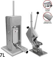 Bundel: Kukoo 7 Liter Worsten Vuller + KuKoo Worsten Knipper - Handmatige bediening - 2000 GRATIS clips - 5 GRATIS trechters