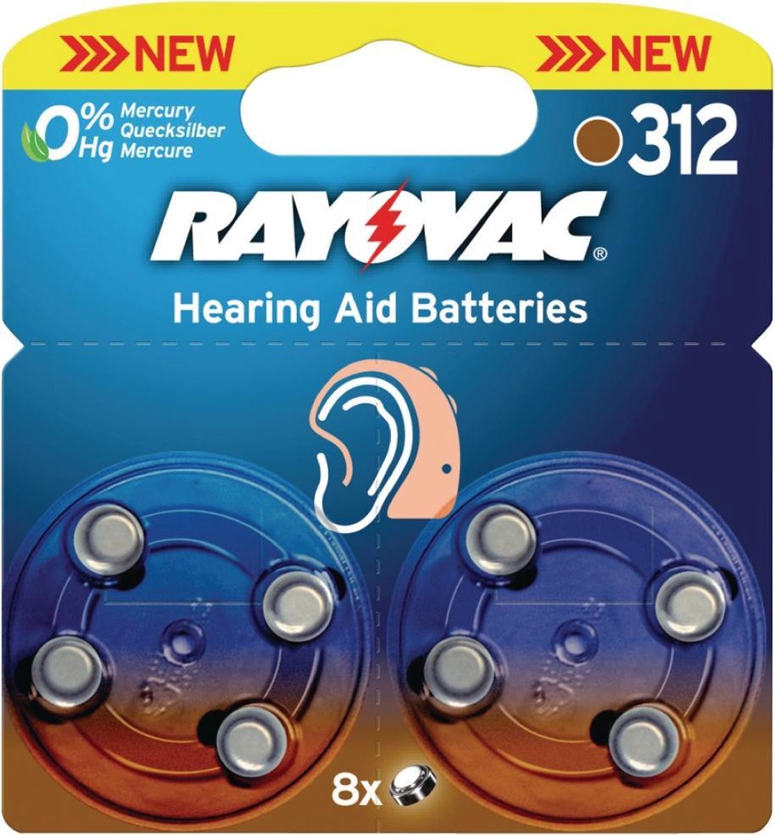 Rayovac RAY-312B-8P Hoortoestelbatterijen Ha312 8-blister