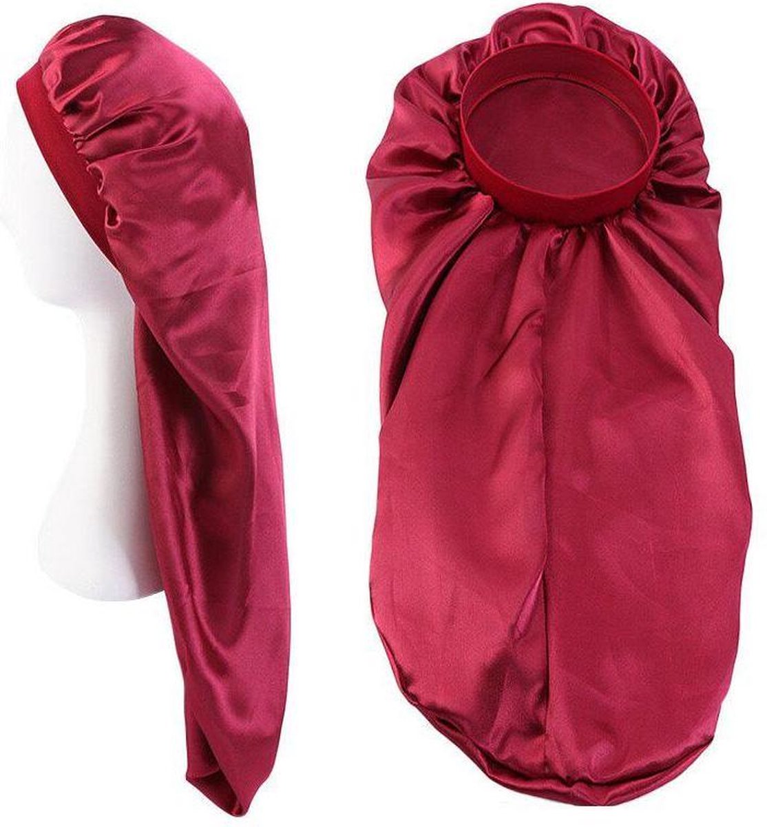 Afabs® Satijnen Bonnet voor Dreadlocks / Braids / Rasta - Rode Dreadsock / Satijnen Slaapmuts / Hair Bonnet