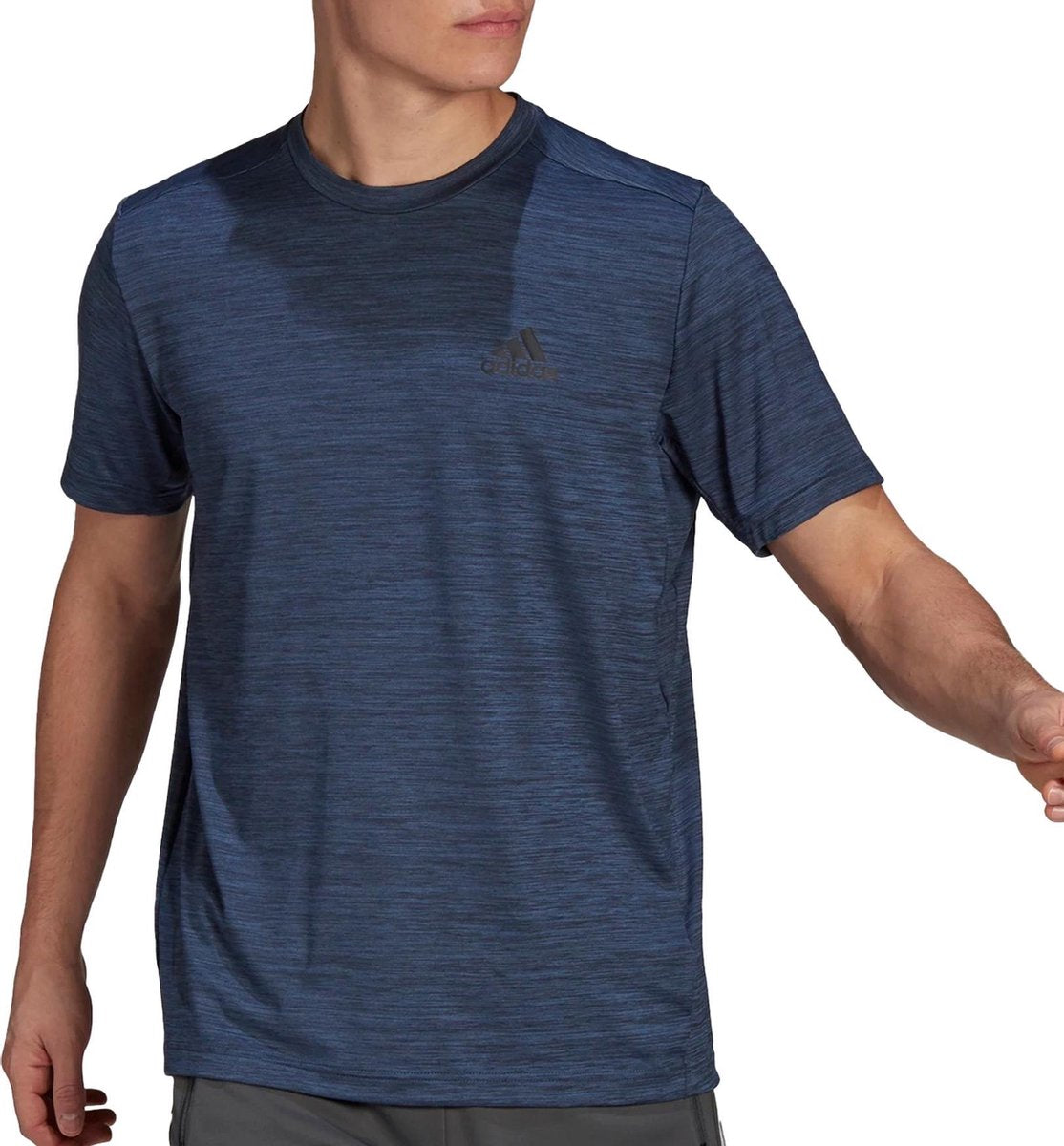 adidas Sportshirt - Maat M  - Mannen - donker blauw/zwart