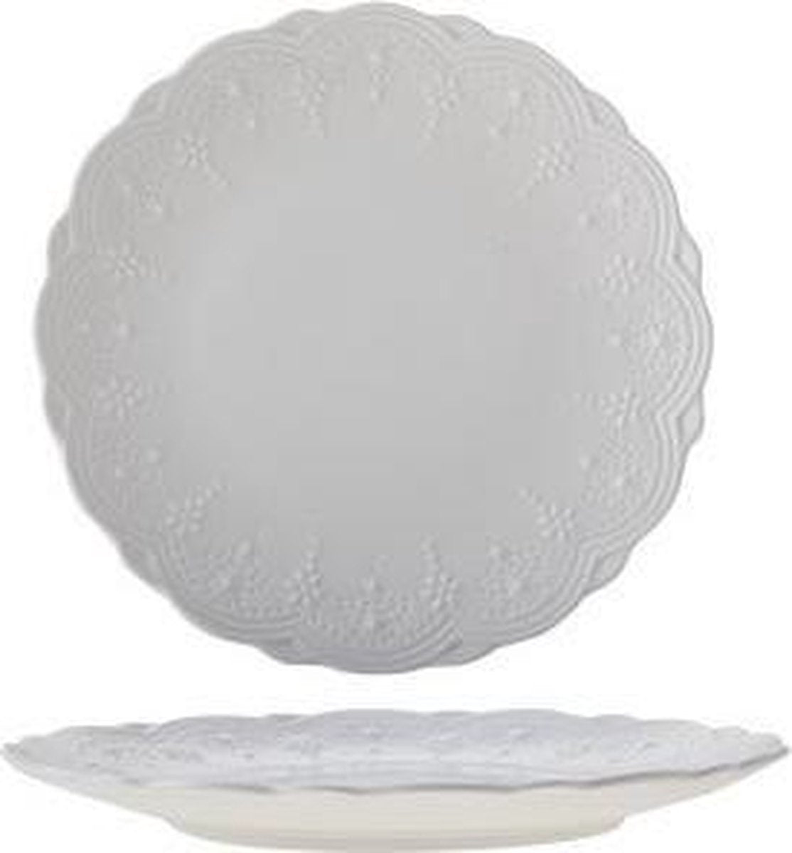Belvedere White Dessertbord D20.4cmnew Bone China
