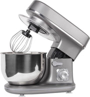 BluMill Keukenmixer - Foodprocessor - 1300 watt - 6 Snelheden - 5 liter – Incl. Accessoires - Grijs