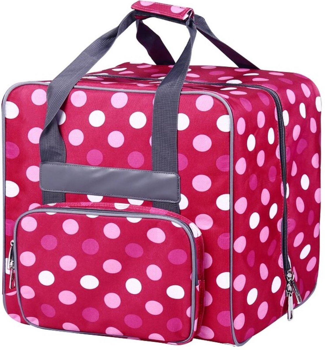 Lockmachine tas fuchsia-roze met polkadots