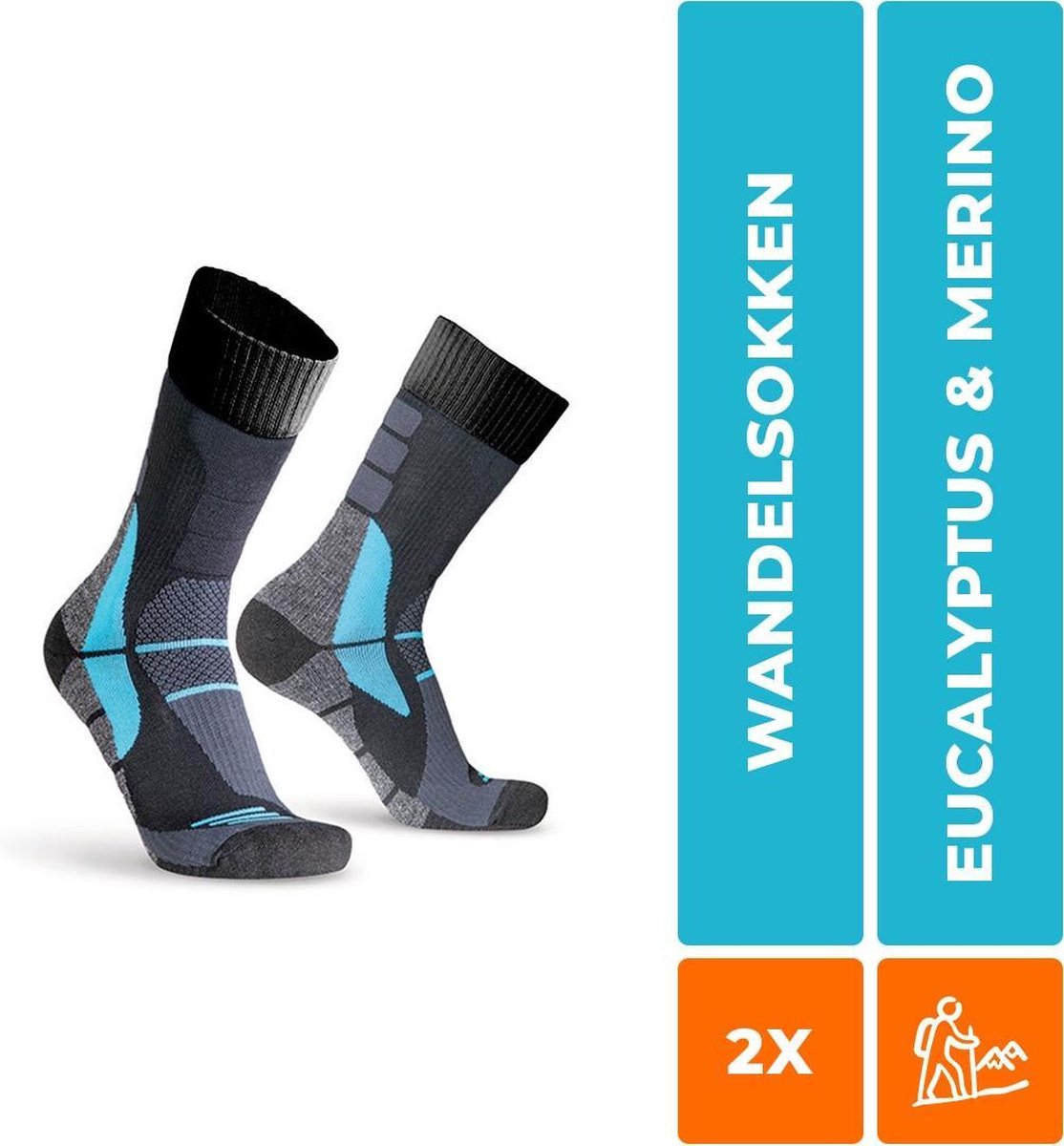 2-Pack Merino Wandelsokken met Eucalyptus Enfuse Walk 001 - Zwart - Unisex - Maat 43-46