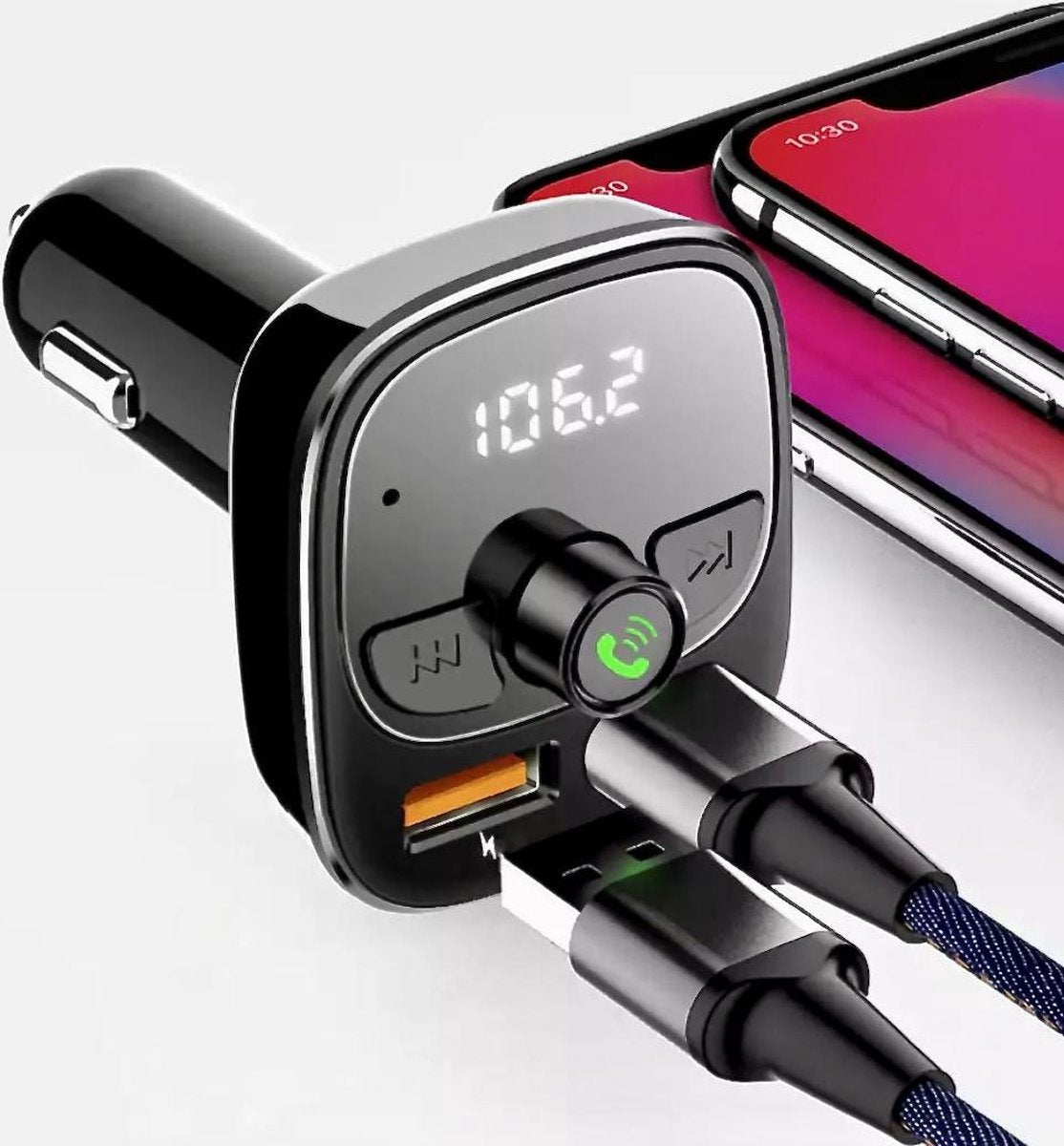 Bluetooth FM Transmitter - Autolader - Bluetooth Carkit - Incl laadkabel