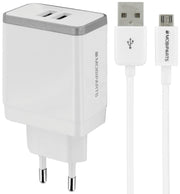 Mobiparts USB-A thuislader met 2 poorten en losse USB Micro B kabel - Smart IC - 4