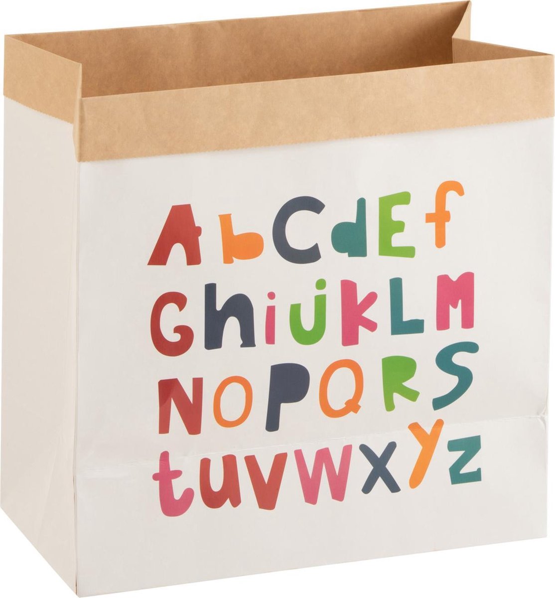 J-Line Papieren Zak Alfabet Papier Wit/Mix Small Set van 4 stuks