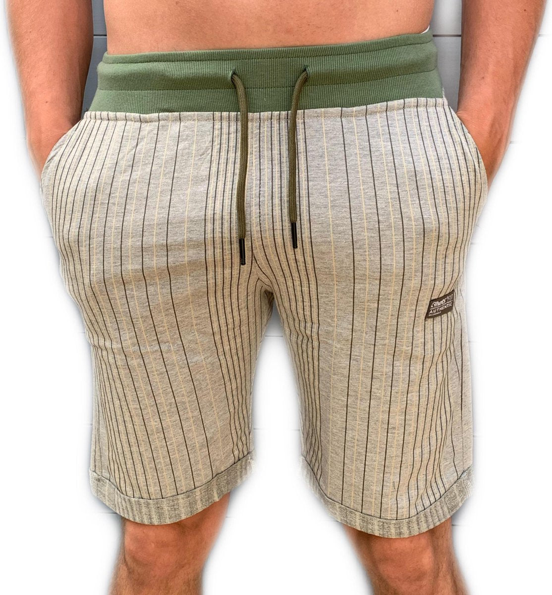 Embrator mannen Jogging Short streep grijs maat M