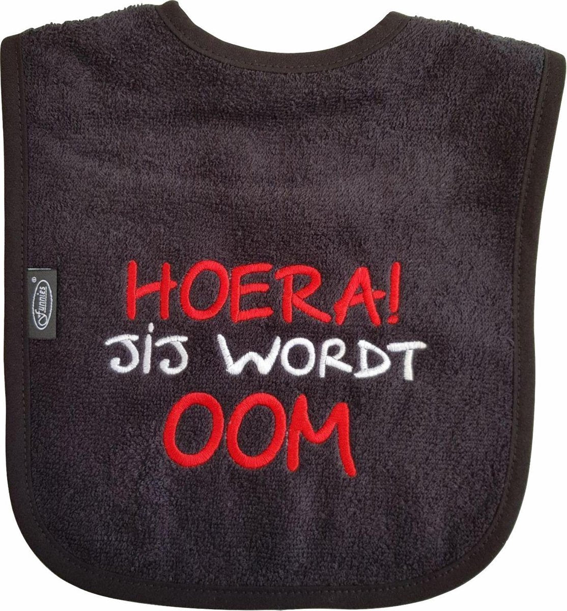 Zwarte slab met "Hoera! Jij wordt oom"