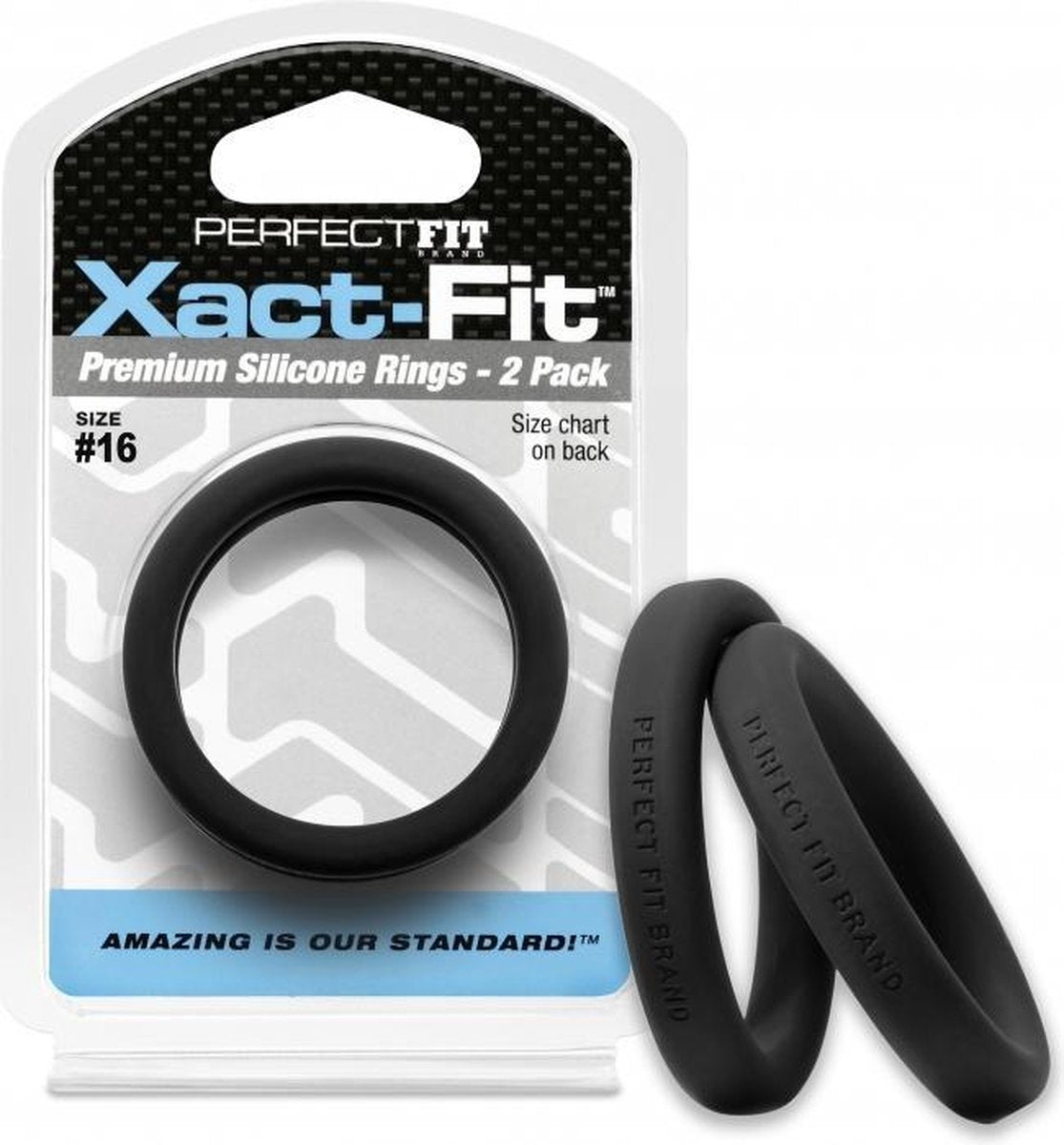 #16 Xact-Fit Cockring 2-Pack - Black