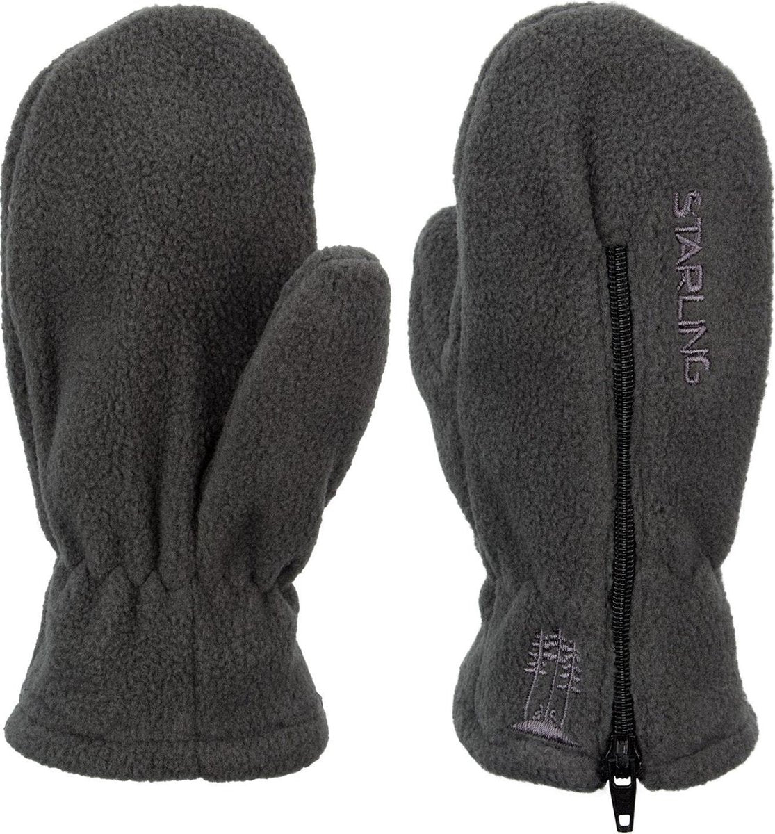 Starling Wanten Fleece Jr - Snow - Antraciet - 2