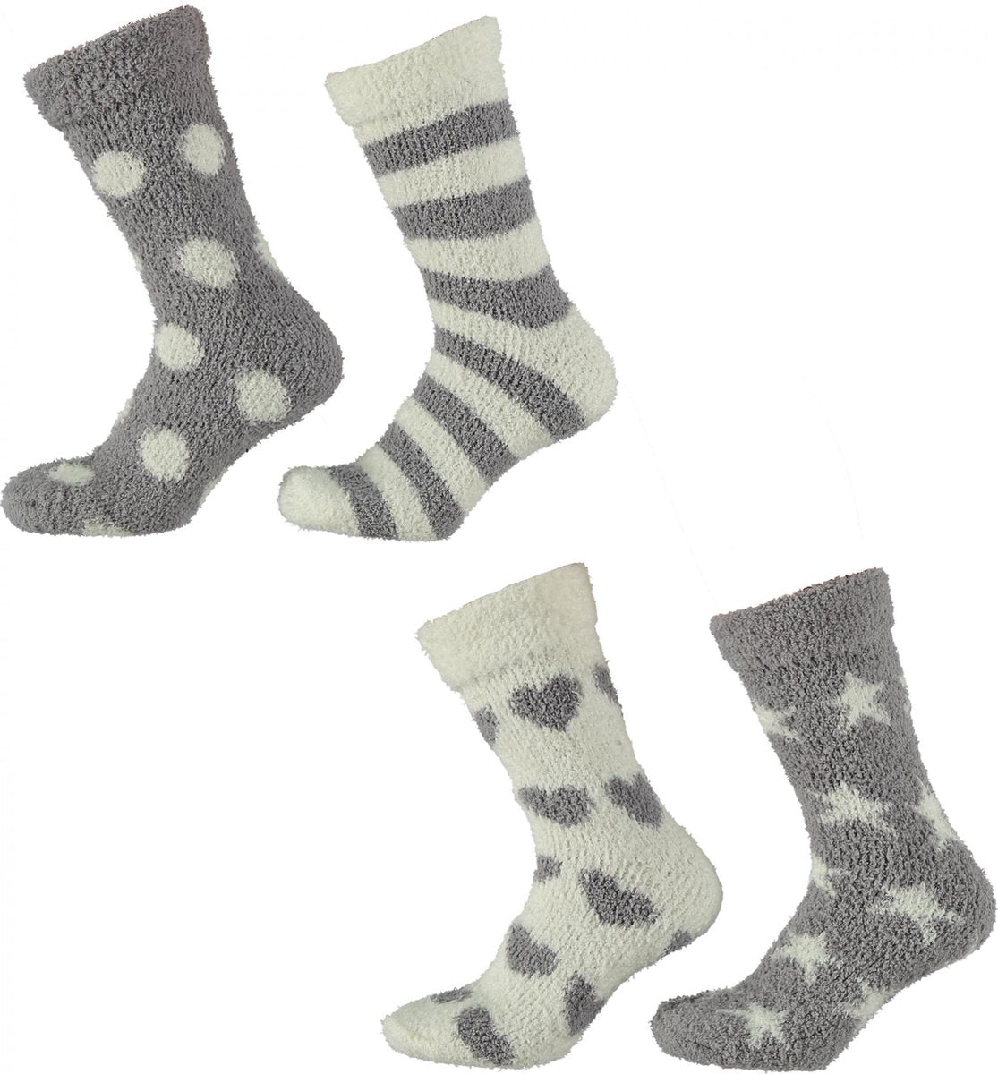 Apollo 4P Huissokken Grey/Ecru - Maat 36-41