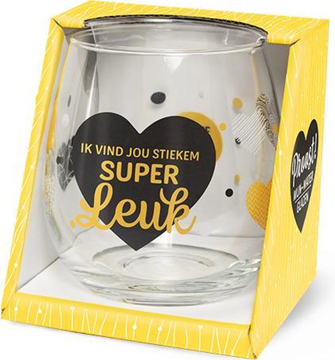 Wijn - Waterglas Superleuk Valentijn