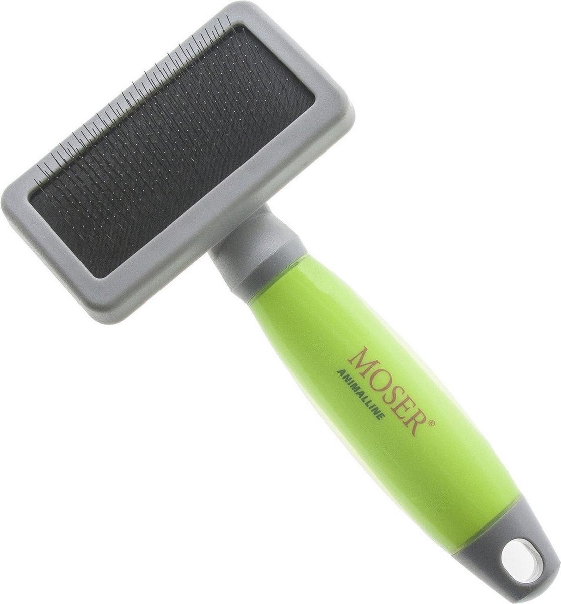 Moser Slicker Borstel Medium - Hondenvachtborstel - Groen Grijs