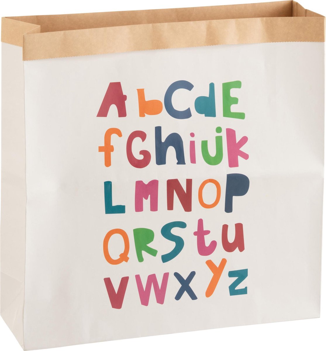 J-Line Papieren Zak Alfabet Papier Wit/Mix Large Set van 2 stuks