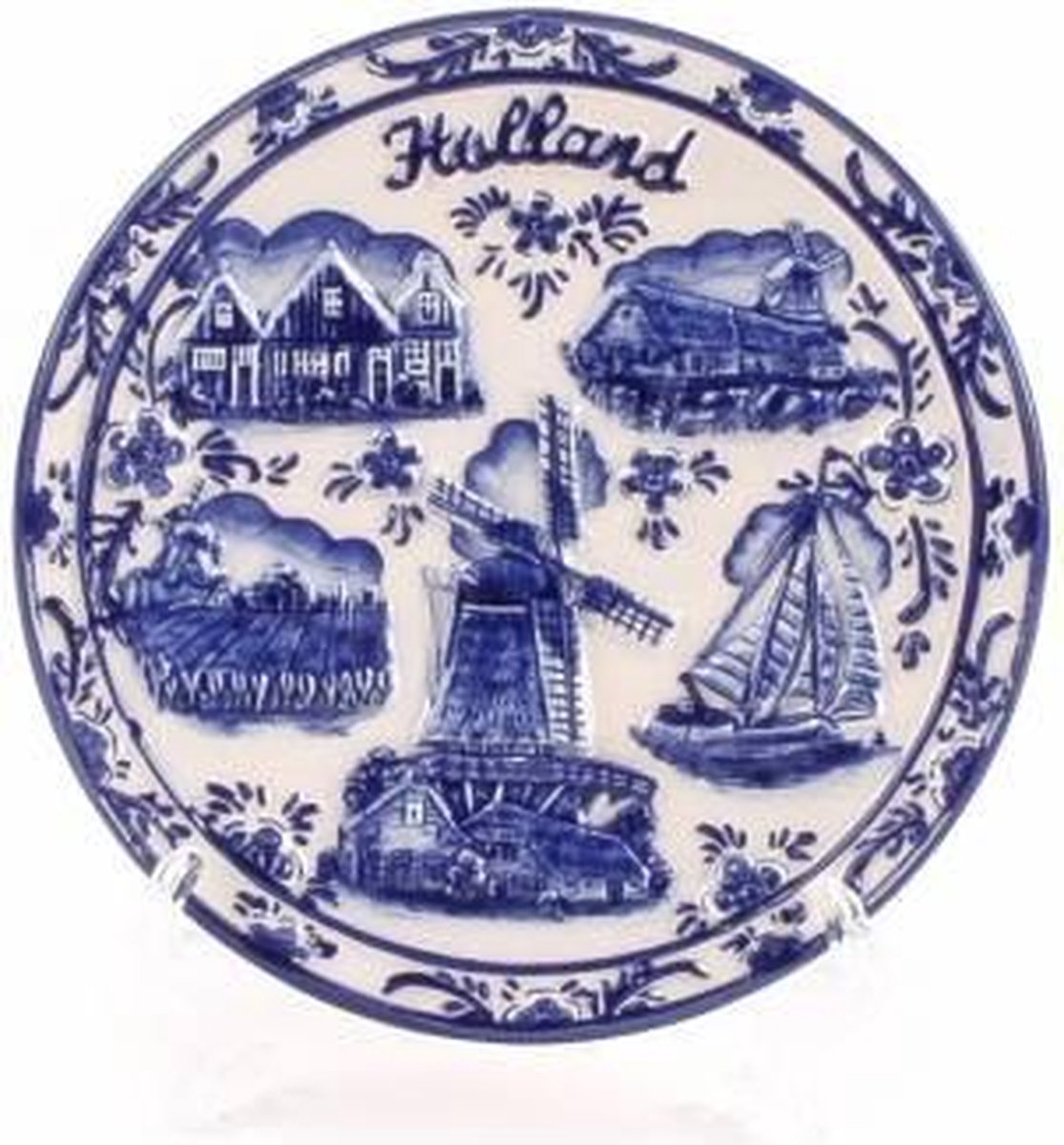 Delfts Blauw Embossed Bord 10 Cm Holland - Souvenir