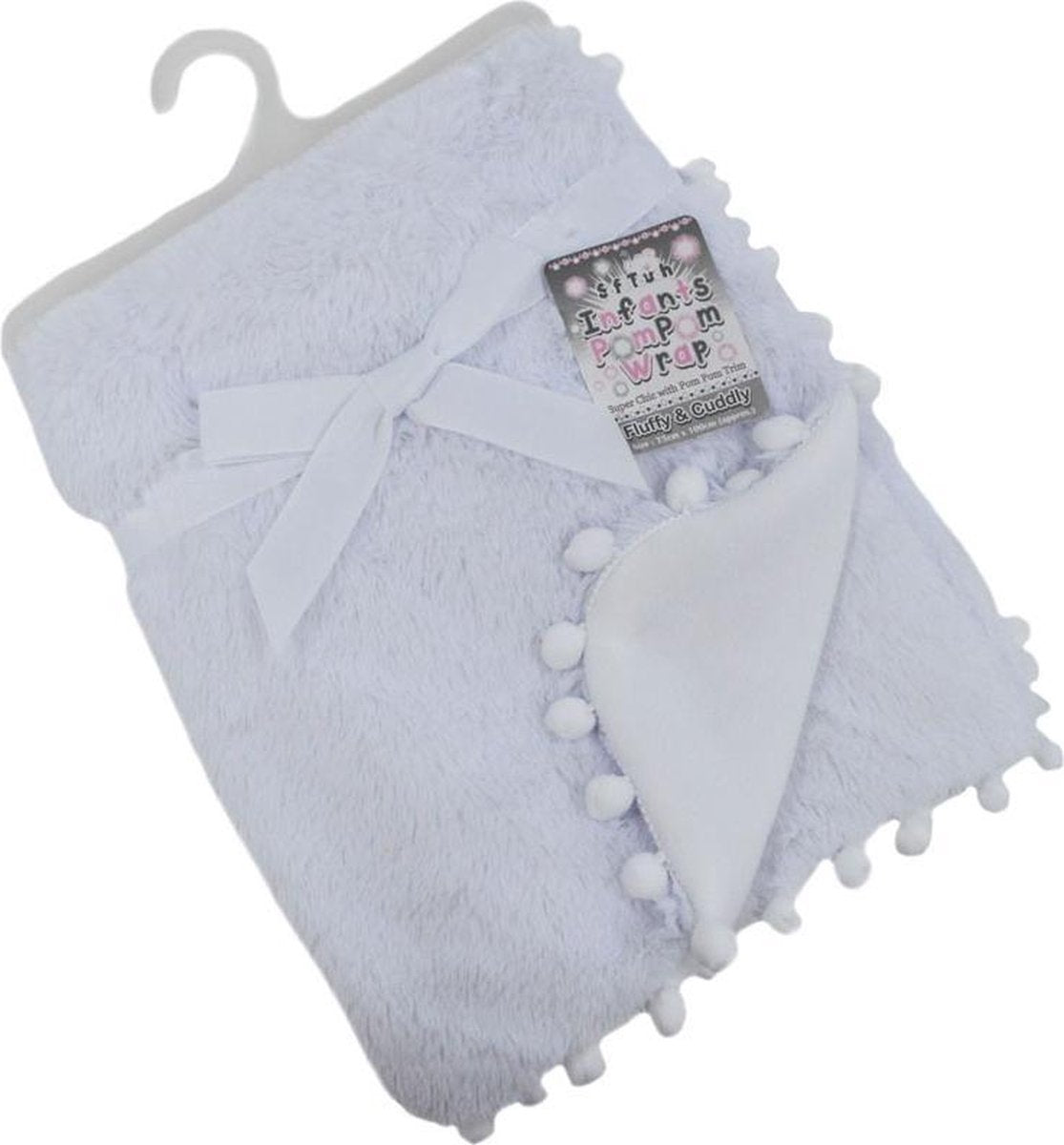 Soft Touch Babydeken Pompom 75 X 100 Cm Wit