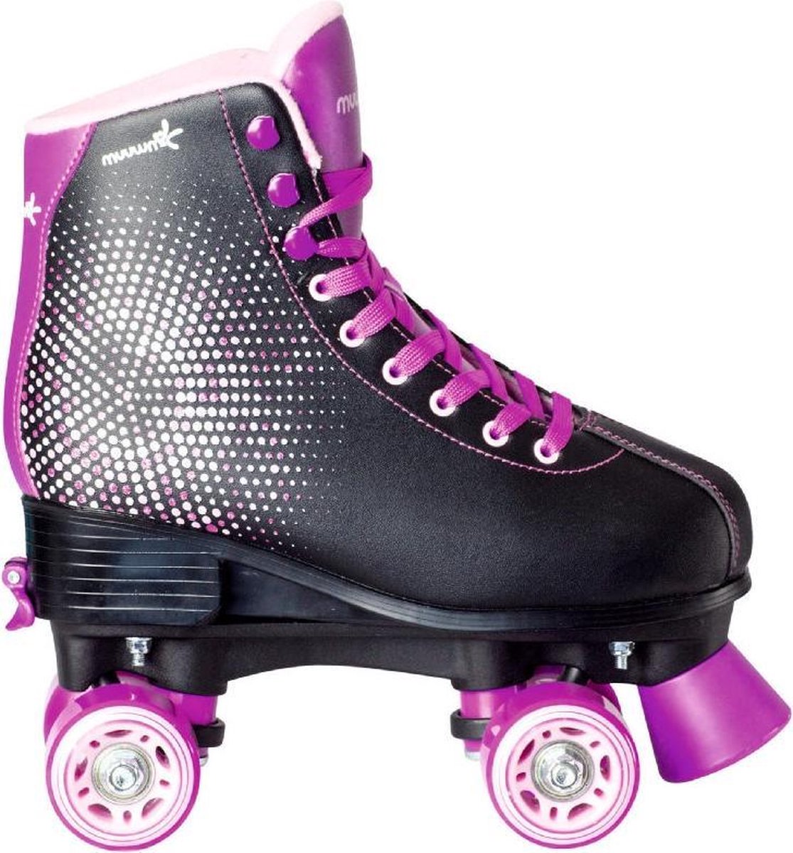 Muuwmi Rolschaatsen Disco Junior Kunstleer Zwart/lila Maat 35-38