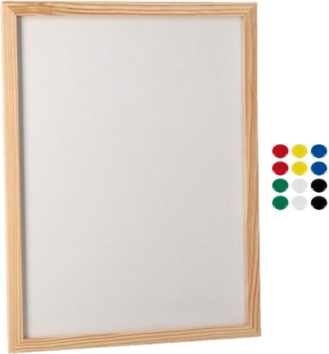 Whiteboard 30 x 40 cm met 12x stuks ronde magneten 20 mm