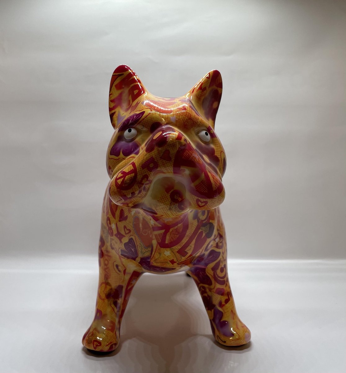 Pomme pidou spaarpot Franse bull dog oranje
