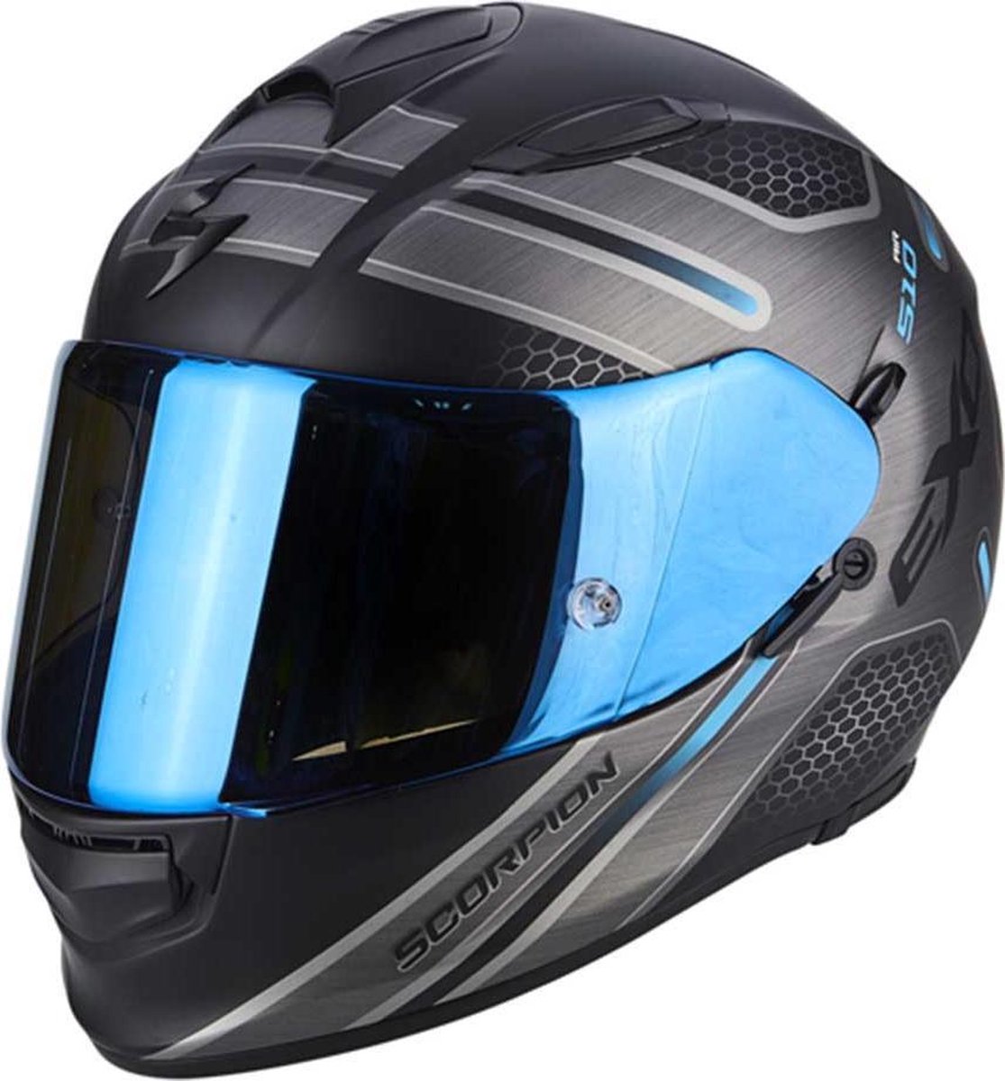 Scorpion Integraalhelm EXO-510 Route Matt Black/Blue-S
