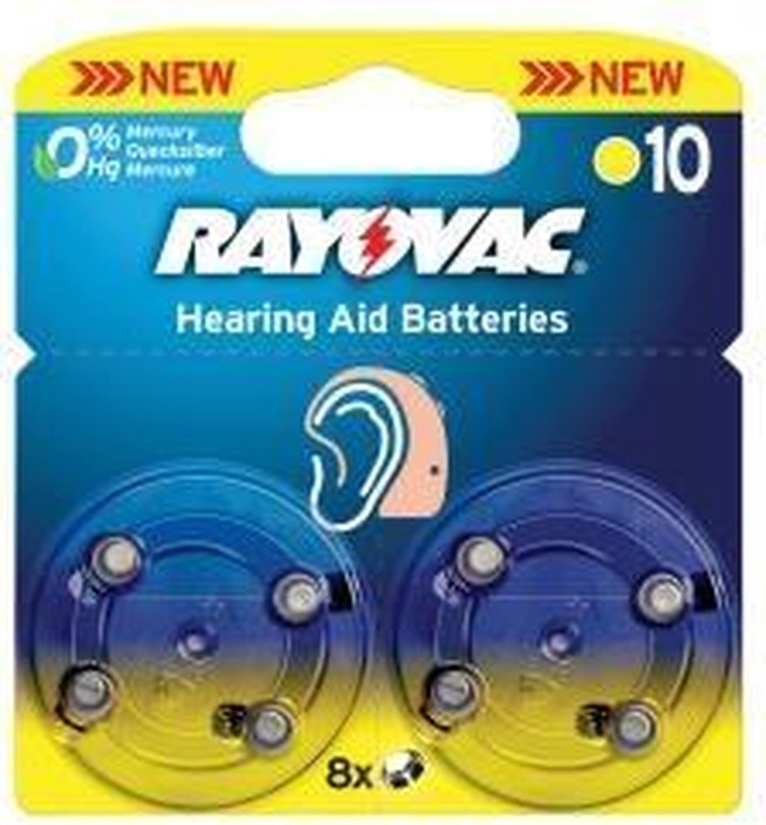 Rayovac RAY-10B-8P Hoortoestelbatterijen Ha10 8-blister