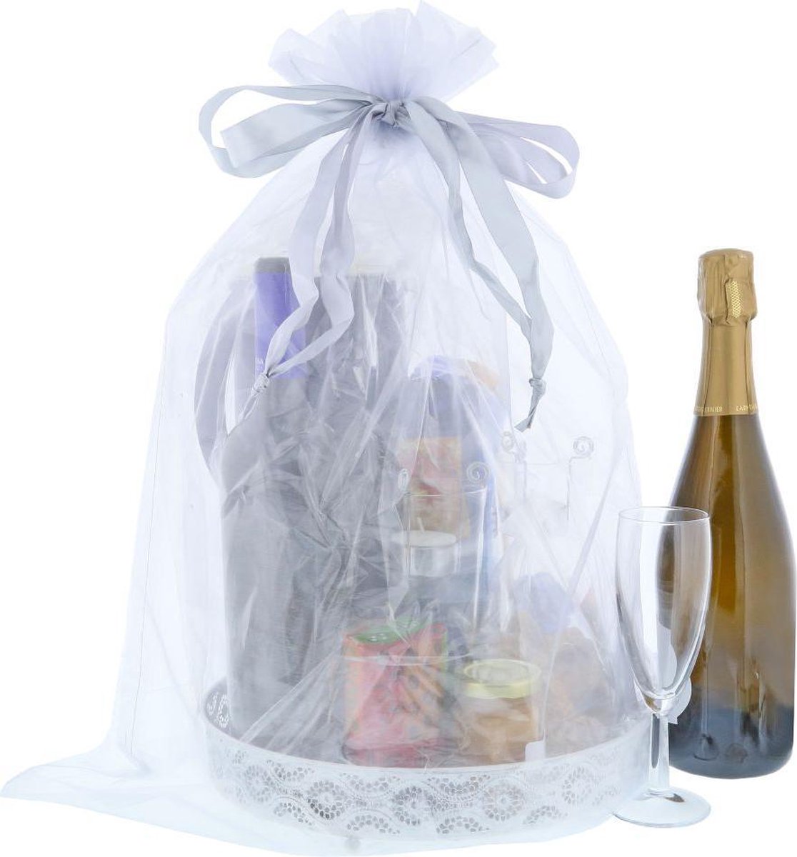 Shingyo 10 stuks Jumbo Organza Zakjes 50x65cm - Product Kleur: Zilver