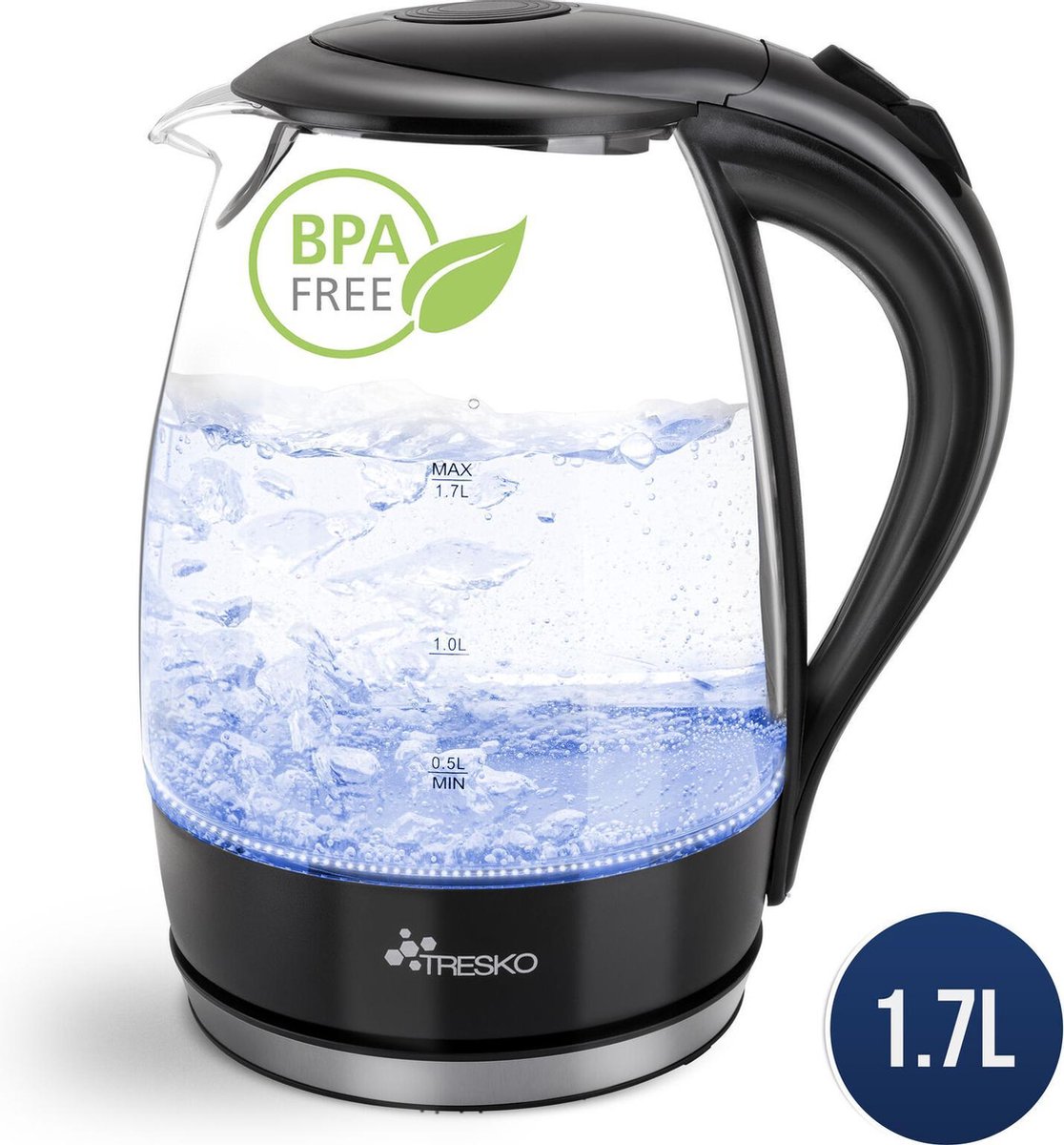 Tresko  glazen waterkoker led - 1