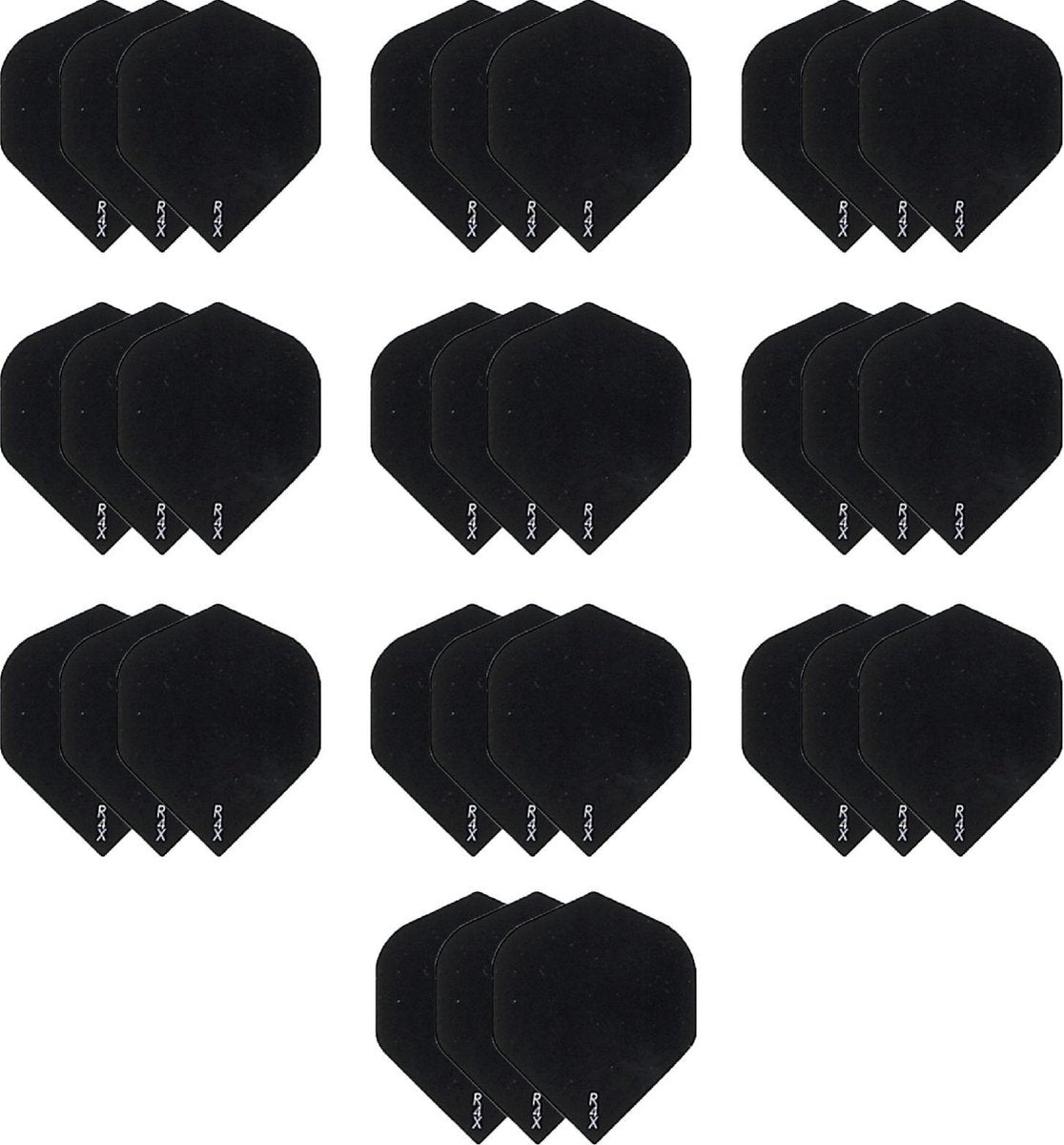 10 Sets (30 stuks) Dragon darts R4x - dart flights - Multipack - Zwart - darts flights