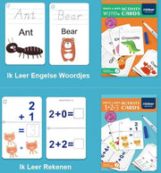 MiDeer Ik Leer Schrijven Woorden & Rekenen  (2 separate sets) - Engelse woorden leren -  Herbruikbare pennen en kaarten - 2 verschillende sets pennen en kaarten - Flash Card voor vroeg onderwijs: Ik Leer Engelse Woordjes & Ik Leer Rekenen