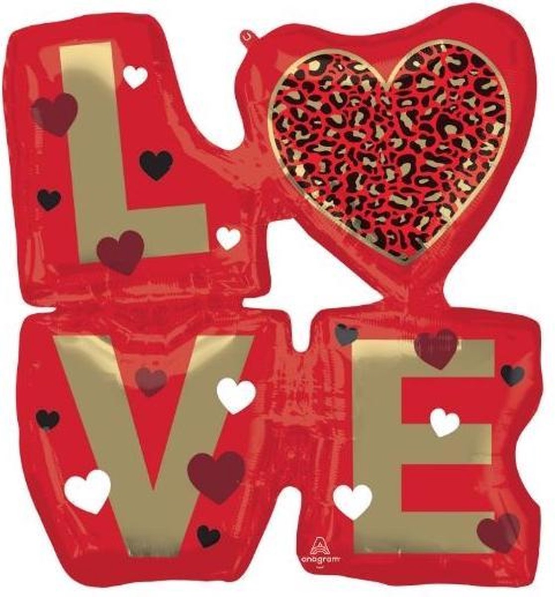 Anagram Folieballon Love 68 X 73 Cm Rood/goud