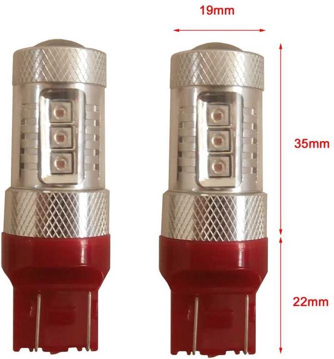 50w Canbus LED remlicht / achterlicht T20-w21/5w - rood